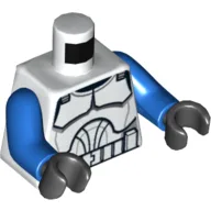 Torso Armor Clone Trooper Print (Clone Wars), Blue Arms, Black Hands / White