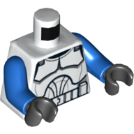 Lego Torso Armor Clone Trooper Print (Clone Wars), Blue Arms, Black Hands / White