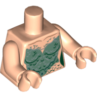 Lego Torso Mermaid Sand Green Scales Print, Light Nougat Arms and Hands / Light Nougat