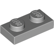 Lego Plate 1 x 2 / Light Bluish Gray
