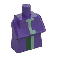 Torso Special, Long with Folded Arms with Green and Sand Green Stripes Print / Dark Purple