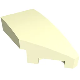 Brick Wedged, Curved 2 x 1 with Stud Notch Right / Glow in Dark White