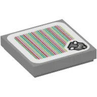Tile 2 x 2 with Reznor and Barcode Print (Sticker) / Light Bluish Gray