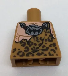 Torso Batman Muscles Outline with Animal Print Top and Stone Batman Logo Pendant Pattern / Medium Nougat