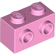 Brick Special 1 x 2 with 2 Studs on 1 Side / Bright Pink