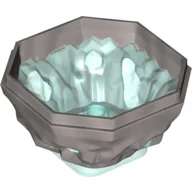 Rock 4 x 4 x 1 2/3, Bottom with Trans-Light Blue Crystals Pattern / Flat Silver