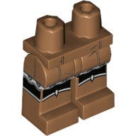 Lego Hips and Medium Nougat Legs with Black Seams and Black and White Garters / Medium Nougat