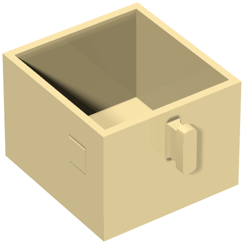 Lego Duplo Drawer 2 x 2 with Pull Handle / Tan