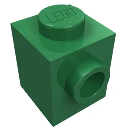 Brick Special 1 x 1 with Stud on 1 Side / Green