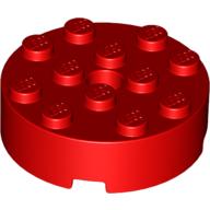 Lego Brick Round 4 x 4 Centre Hole / Red