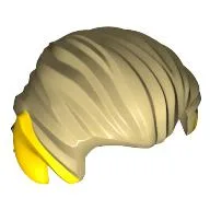 Hair Swept Back with Pointy Ears Yellow Print / Tan