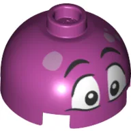 Brick Round 2 x 2 Dome Top with Eyes and Eyebrows Print