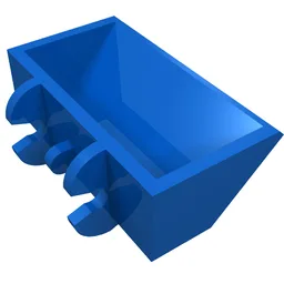 Construction Vehicle Bucket Smooth 2 x 4 x 1 / Blue