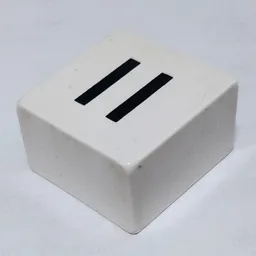 Duplo Tile 2 x 2 x 1 with Equal Sign '=' Print / White