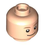 Minifig Head RM, Nougat Eyebrows, Smile/Silver Sunglasses Wink Print / Light Nougat