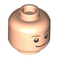 Lego Minifig Head RM, Nougat Eyebrows, Smile/Silver Sunglasses Wink print / Light Nougat