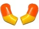 Arm, (Matching Left and Right) Pair with Molded Orange Short Sleeves Pattern / Yellow