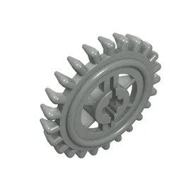 Technic Gear 24 Tooth Crown with Reinforcements [New Style] / Light Gray