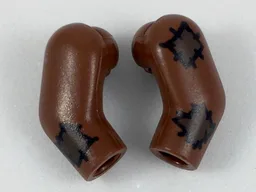 Arm, (Matching Left and Right) Pair with Dark Brown Patches Pattern / Reddish Brown