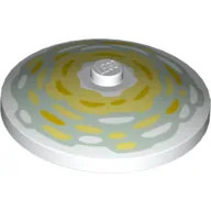 Dish 4 x 4 Inverted [Radar] with Shade of Yellow Paint Strokes in Circles Print
