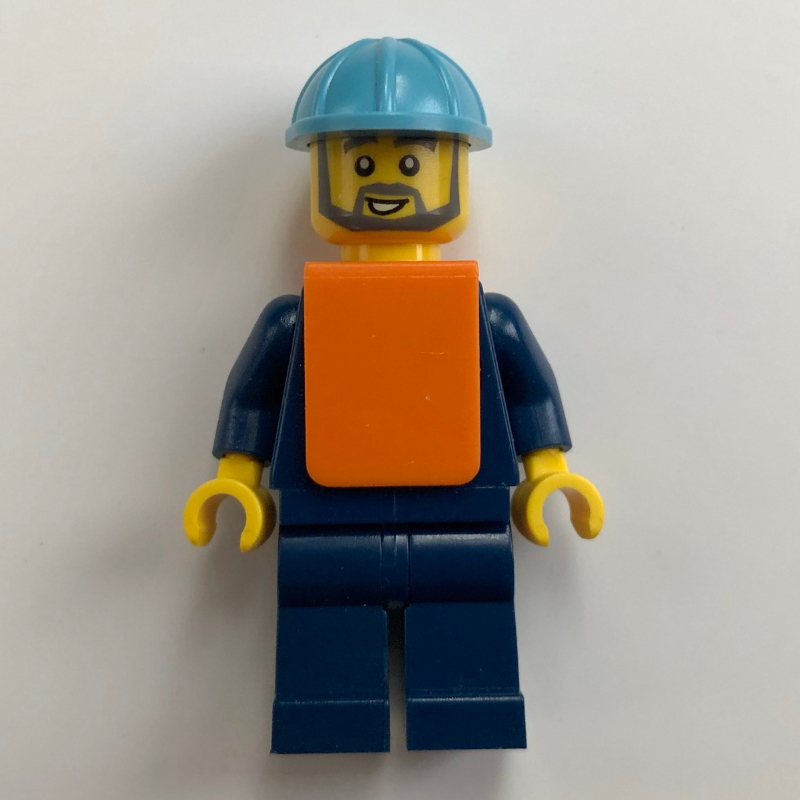 Lego Train Worker, Maersk - Dark Bluish Grey Beard