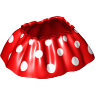 Lego Duplo Skirt Satin with White Large Polka Dots Print