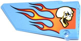 Lego Technic, Panel Fairing #17 Large Smooth, Side A with Skull and Flames Pattern (Sticker) - Set 42022