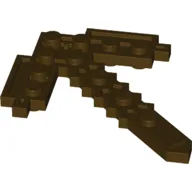 Large Figure Weapon Pickaxe, Pixelated / Dark Brown