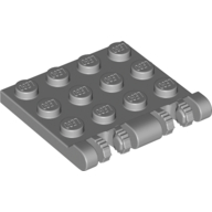 Lego Hinge Plate 3 x 4 Locking Dual 2 Finger, 7 teeth / Light Bluish Gray