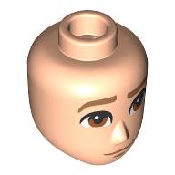 Lego Minidoll Head Male, Medium Nougat Eyebrows, Brown Eyes, Thin Mouth / Light Nougat