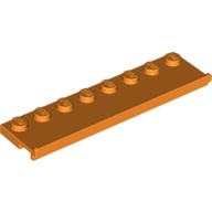 Lego Plate Special 2 x 8 with Door Rail / Orange