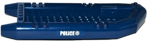 Lego Boat, Rubber Raft, Large with White 'POLICE' and Silver Police Badge Pattern on Both Sides (Stickers) - Set 60069