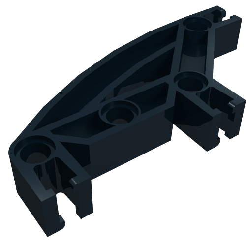 Lego Znap Beam 8, 4 Holes, 3 Bends, Curved / Black