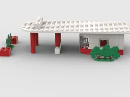 Esso Gas Station With Small Garden (1958)