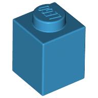 Lego Brick 1 x 1 / Dark Azure