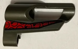 Technic, Panel Fairing # 5 Small Short, Large Hole, Side A with Black and Red Pattern (Sticker) - Set 8353
