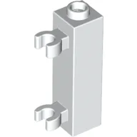 Brick Special 1 x 1 x 3 with 2 Clips Vertical [Hollow Stud, Open O Clips] / White