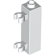 Lego Brick Special 1 x 1 x 3 with 2 Clips Vertical [Hollow Stud, Open O Clips] / White