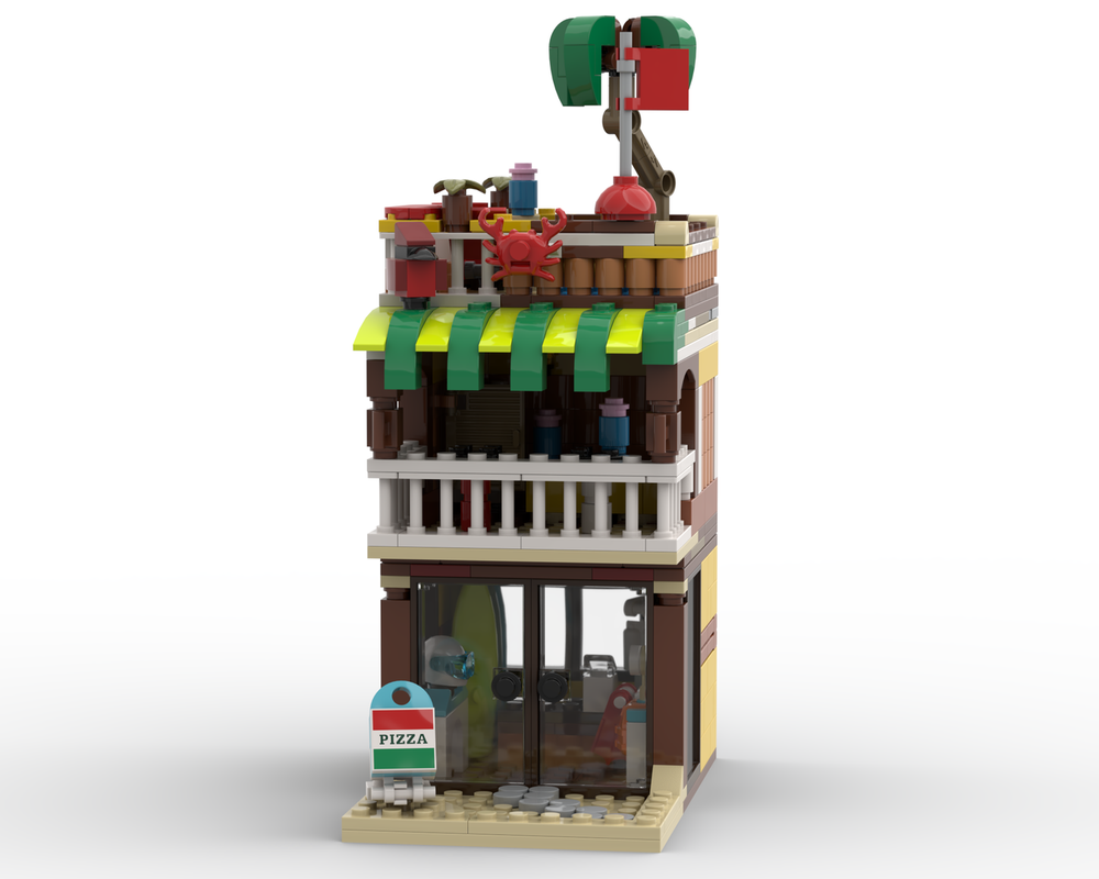 Lego Mini Modular Beach Shop with First-Floor Bar & Rooftop Pool – Alternate Build of 31118