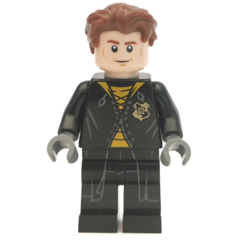 Lego Cedric Diggory, Long Black Robe over Yellow Shirt, No Shirt Tails
