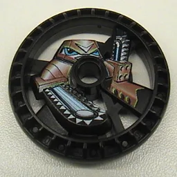 Technic Disc 5 x 5 Notched, Chain-Saw Print / Black