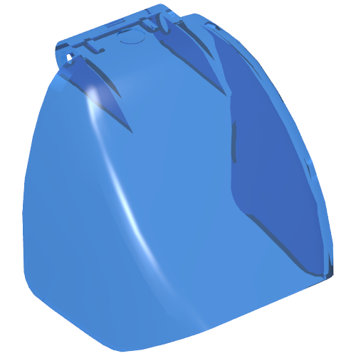 Lego Duplo Windscreen 4 x 4 x 2 Curved / Trans-Dark Blue
