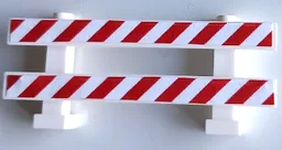 Fence 1 x 8 x 2 2/3 with Red and White Danger Stripes Pattern (Stickers) - Set 60200