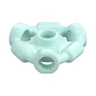 Lego Plate Special 1 x 1 with Hole Through Stud, 3 Bars and 3 Bar Holes / Light Aqua