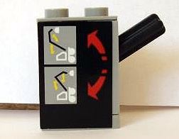 Lego Pneumatic Switch with Top Studs with Arm Lever Control Pattern (Sticker) - Set 8443