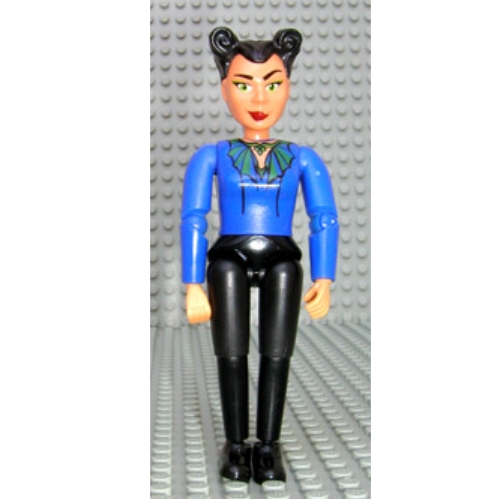 Lego Belville Figure Articulated Elbows, Female, Black Hair, Purple Top (Queen) / Violet