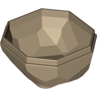 Lego Rock Boulder 4 x 4, Bottom / Dark Tan