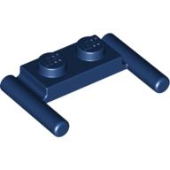 Lego Plate Special 1 x 2 with Handles [Flat Ends / Low Attachment] / Dark Blue