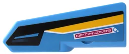 Technic, Panel Fairing #21 Very Small Smooth, Side B with 'OPTIMIZERS', Black and Yellow Stripes Pattern (Sticker) - Set 42095