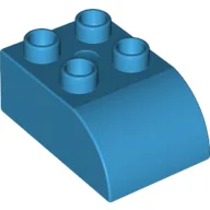 Duplo Brick 2 x 3 with Curved Top / Dark Azure